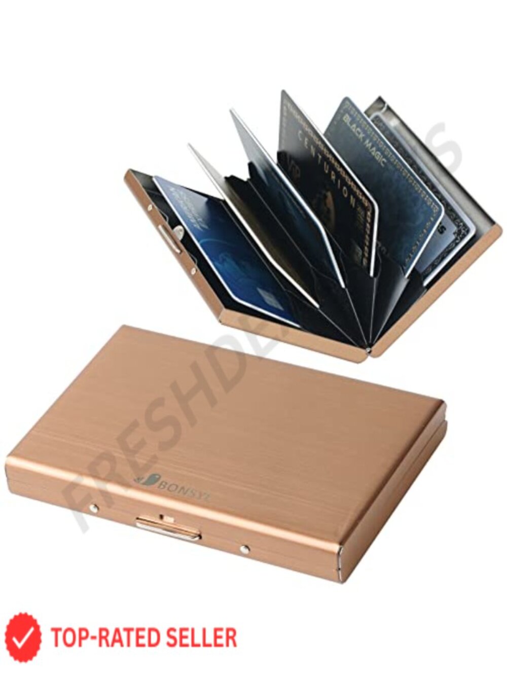 Stainless Steel RFID Blocking Slim Metal Credit Card Holder Wallet with 6 PVC